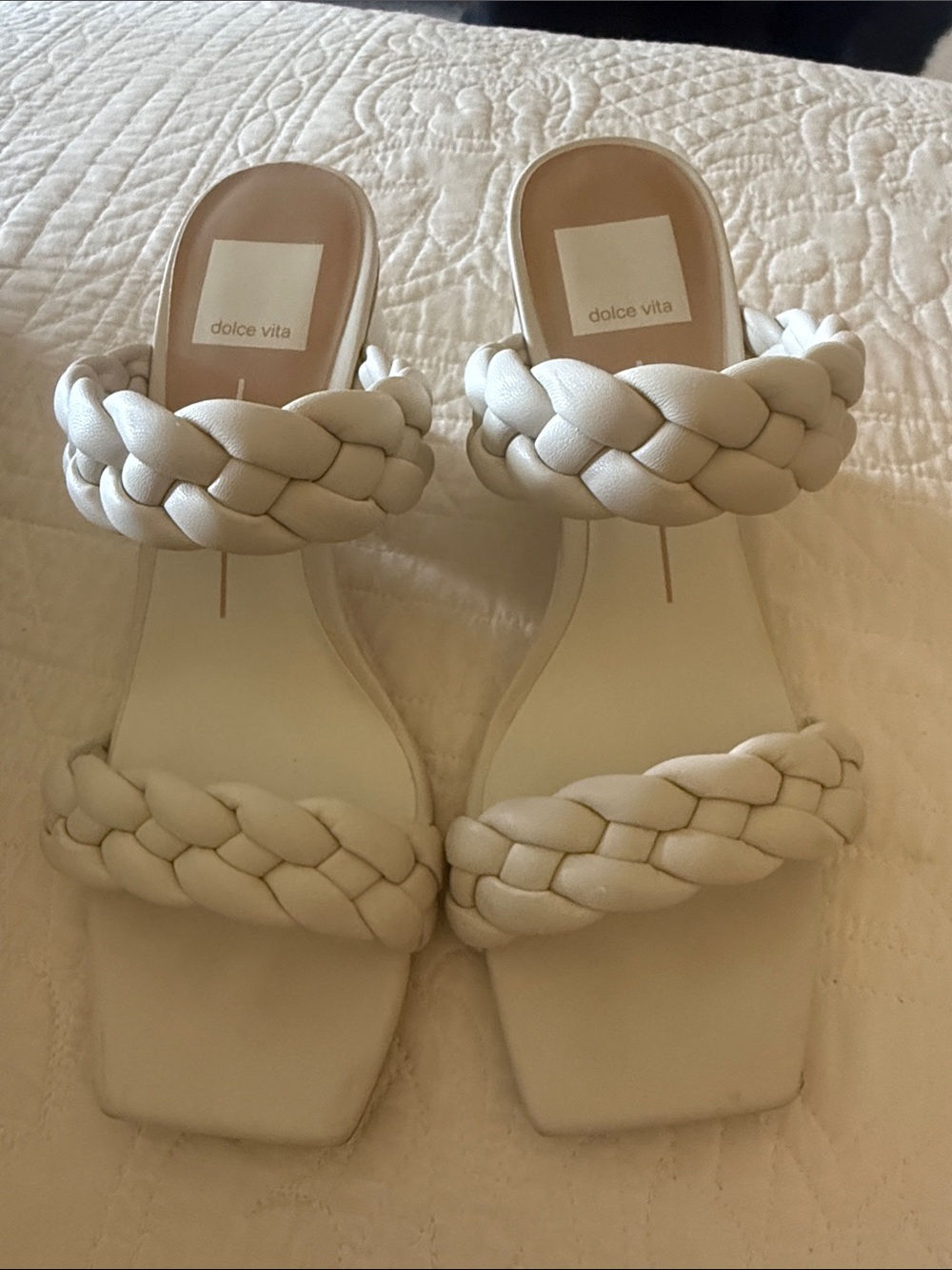 Dolce Vita Pally Cream Braided Double-Strap Slide Mules .  Sz 7.5